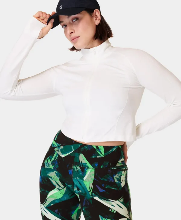 Sweaty Betty Athlete Crop Seamless Workout Zip Up