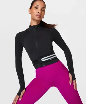 Sweaty Betty Athlete Crop Seamless Workout Zip Up
