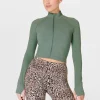 Sweaty Betty Athlete Crop Seamless Workout Zip Up