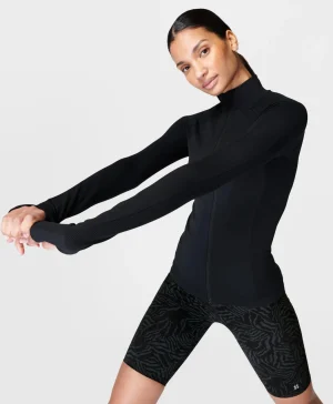 Sweaty Betty Athlete Doubleweight Seamless Workout Zip Up