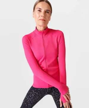 Sweaty Betty Athlete Doubleweight Seamless Workout Zip Up