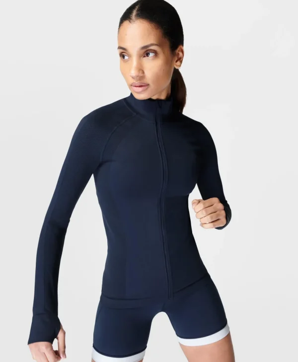 Sweaty Betty Athlete Doubleweight Seamless Workout Zip Up