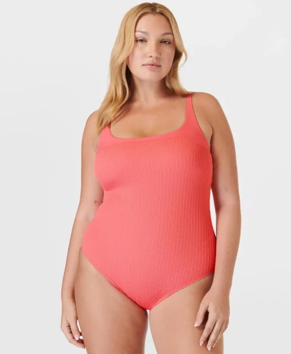 Sweaty Betty Capri Crinkled Scoop Neck Swimsuit