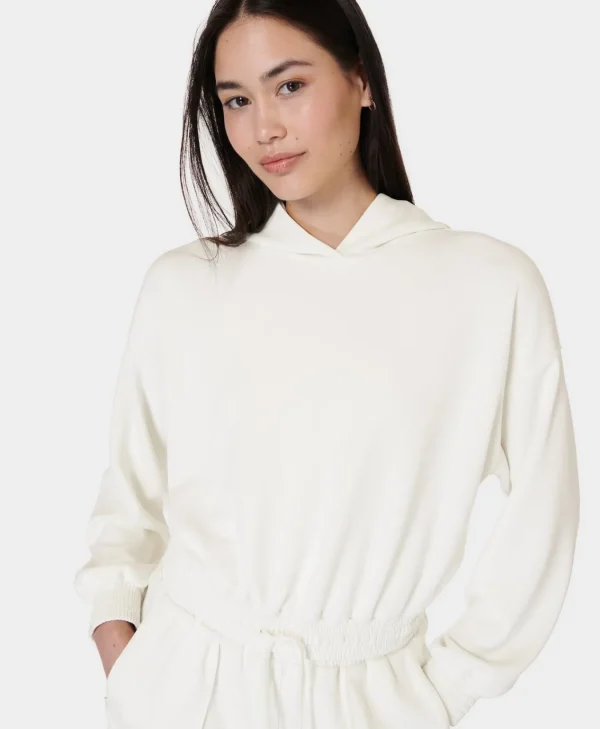 Sweaty Betty Sand Wash CloudWeight Crop Hoodie