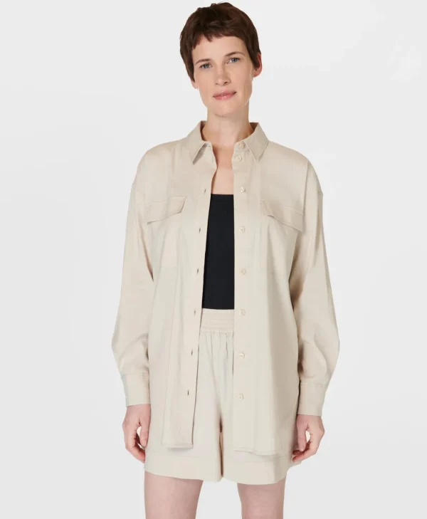 Sweaty Betty Summer Stretch Linen Utility Shirt